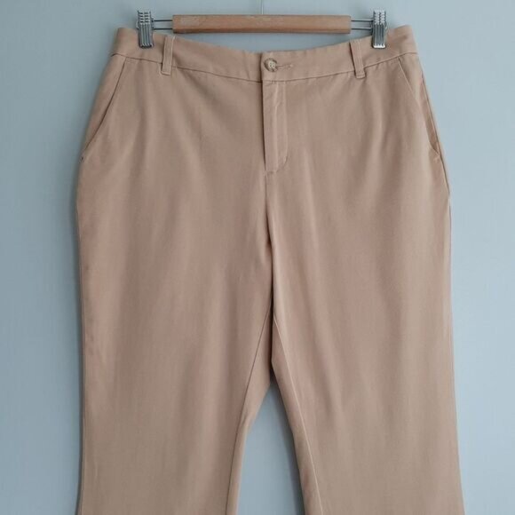 COLDWATER CREEK / Natural Fit Bootcut Leg Pants Tan Cotton Blend Sz 10 Flawed - Picture 2 of 15
